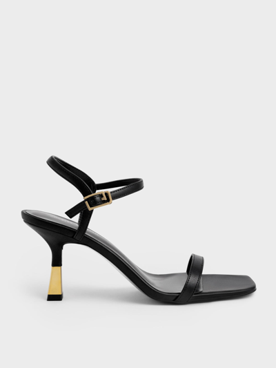 Charles & Keith Ankle-strap Heeled Sandals In Black