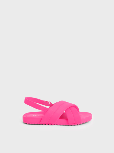Charles & Keith Girls' Padded Back-strap Sandals In Fuchsia