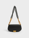 CHARLES & KEITH SONNET TWO-TONE CHAIN HANDLE SHOULDER BAG