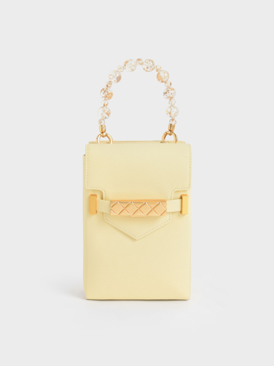 Charles & Keith Sabrina Envelope Phone Pouch In Butter