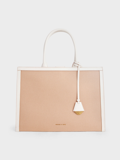 Charles & Keith Charlot Canvas Tote Bag In Multi