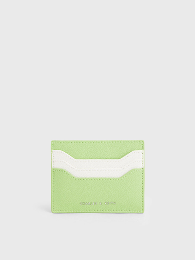 Charles & Keith Two-tone Multi-slot Card Holder In Mint Green