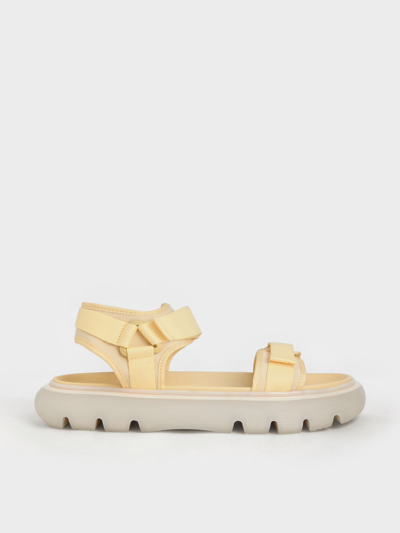Charles & Keith Recycled Polyester Velcro-strap Sports Sandals In Yellow |  ModeSens