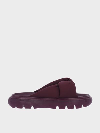 Charles & Keith Odessa Nylon Round-toe Slide Sandals In Purple