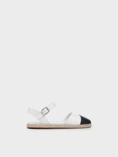 Charles & Keith - Girls' Two-tone Ankle-strap Espadrilles In White