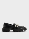 CHARLES & KEITH PERLINE BEADED PLATFORM LOAFERS