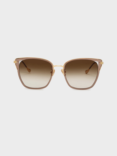 Charles & Keith Recycled Acetate Butterfly Sunglasses In Taupe