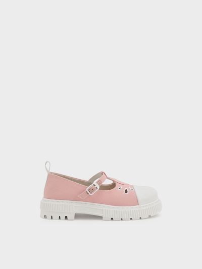 Charles & Keith - Girls' Recycled Cotton Platform Mary Janes In Pink