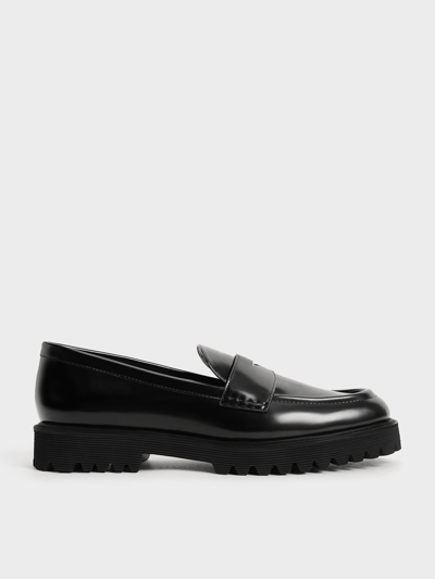 Charles & Keith Chunky Penny Loafers In Black