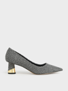 CHARLES & KEITH CHARLES & KEITH - METALLIC SCULPTURAL HEEL TWEED PUMPS