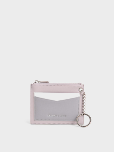 Charles & Keith Ring Detail Card Holder In Lilac