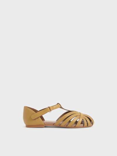 Charles & Keith - Girls' T-bar Mary Janes In Mustard