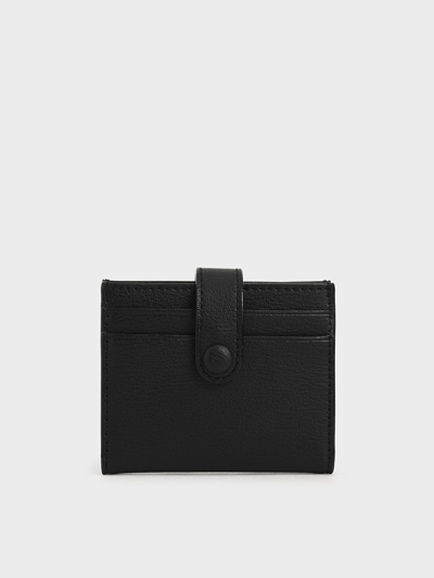 Charles & Keith Snap Button Card Holder In Black