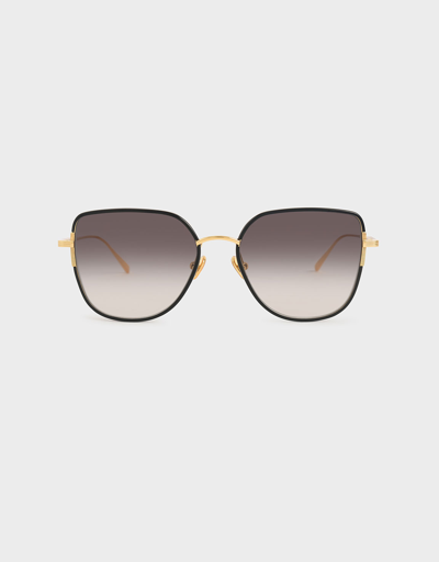 Charles & Keith Cut-out Frame Butterfly Sunglasses In Black