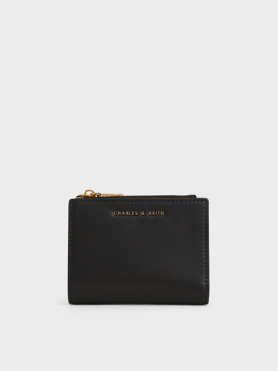 Charles & Keith Mini Top Zip Small Wallet In Black