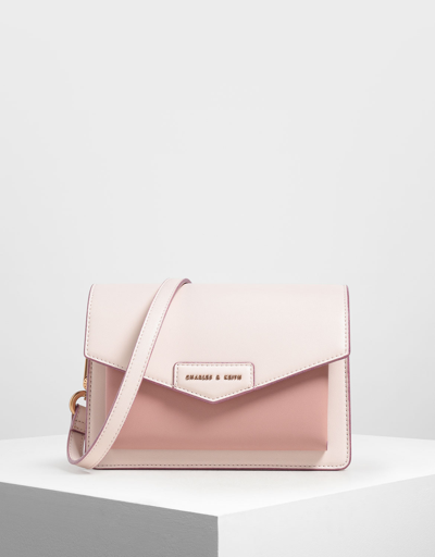 CHARLES&KEITH バッグ Charles & Keith Zaina Envelope Crossbody Bag In Light Pink | ModeSens