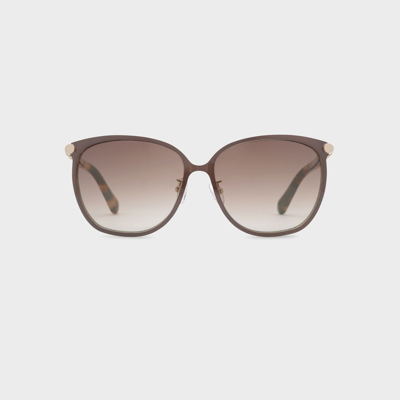 Charles & Keith Oversized Sunglasses In Brown