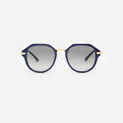 Charles & Keith Angular Oval Sunglasses In Navy
