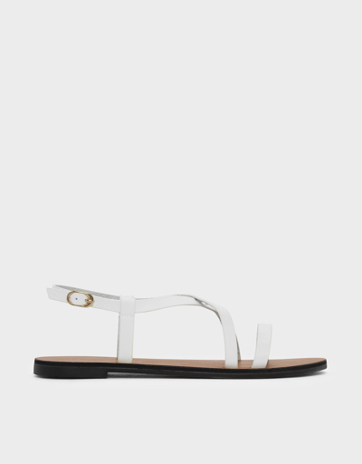 Charles & Keith Criss Cross Sandals In White
