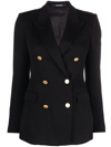 Tagliatore Fitted Double-breasted Button Blazer In Nero