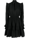 Versace Jeans Couture Crepe De Chine Dress In Nero