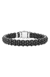 Lagos Medium Caviar Ceramic 9mm Bracelet In Black Caviar