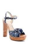 Jessica Simpson Ivrey Knot Platform Sandal In Navy/ White