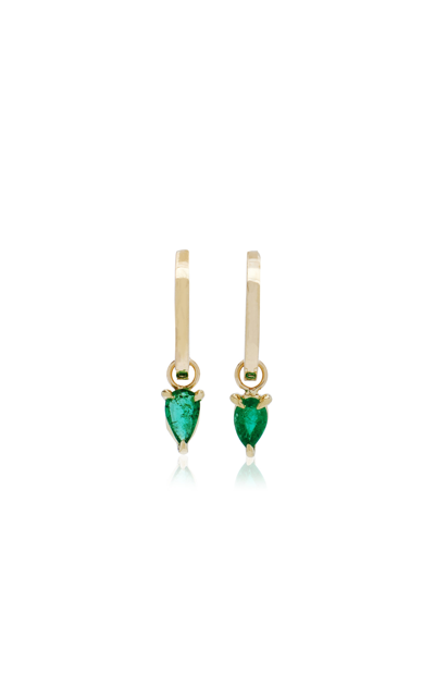 Ila Women's Kinsley 14k Yellow Gold Emerald Hoop Earrings In Green