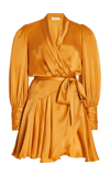 Zimmermann Women's Range Silk Mini Wrap Dress In Gold
