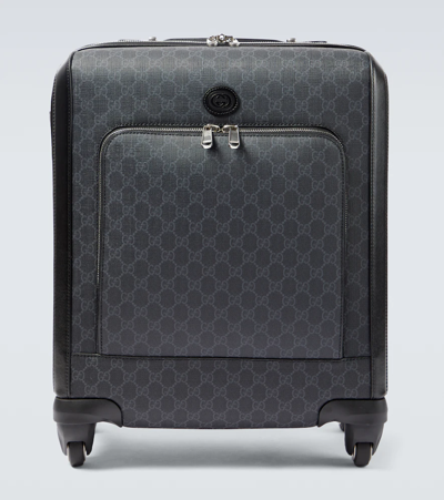 Gucci Gg Supreme Small Carry-on Suitcase In Black