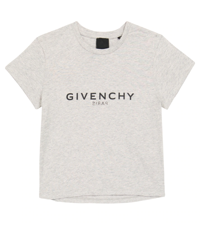 Givenchy Kids' Logo-print Cotton Jersey T-shirt In Grey Marl