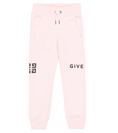 Givenchy Kids' 4g Cotton-blend Jersey Sweatpants In Marshmallow