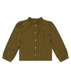 Bonpoint Brunella Checked Cotton Blouse In Ca Jaune Soleil