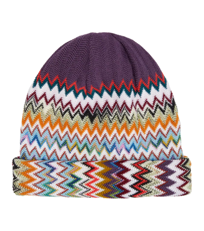 Missoni Zig-zag Knit Beanie In Multicoloured