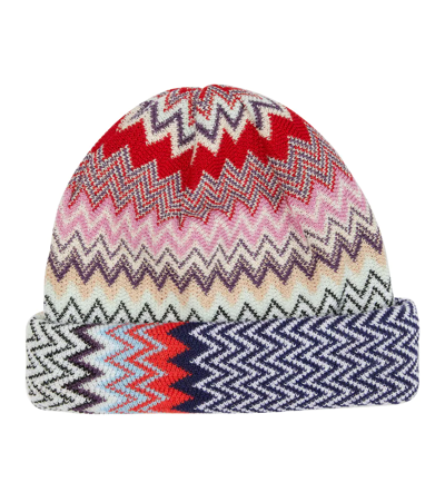 Missoni Zig-zag Knit Beanie In Multicolor