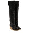 ISABEL MARANT TILIN WEDGE LEATHER OVER-THE-KNEE BOOTS