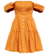 Staud Elio Off-the-shoulder Cotton Mini Dress In Yellow