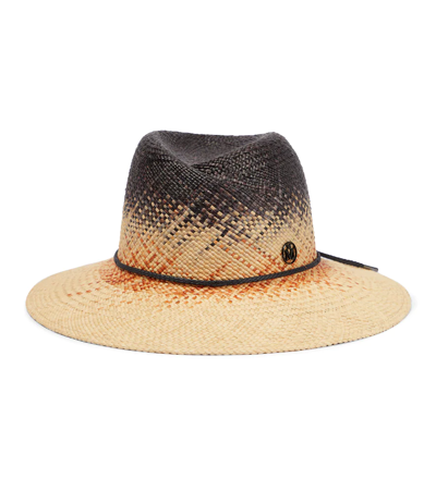 Maison Michel Large-brim Ombre Straw Sun Hat In Multi