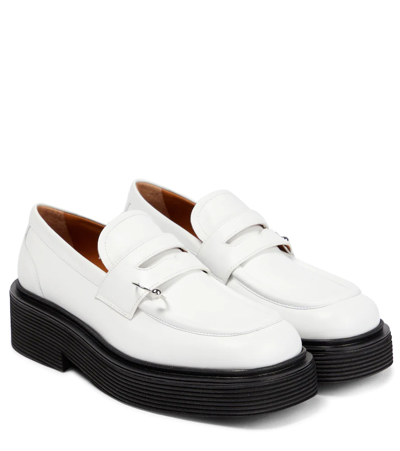 Marni Piercing-detail Slip-on Loafers In Lily White
