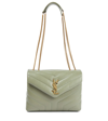Saint Laurent Loulou Small Matelasse Calfskin Flap-top Shoulder Bag In Light Sage + Light Sage