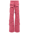 Blumarine Straight-leg Cargo Trousers In Bubblegum