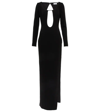 Monot Black Cut-out Crepe Gown