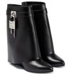 Givenchy Shark Lock 90 Leather Ankle Boots Shoes In Black