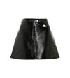 COURRÈGES COURRÈGES LOGO A-LINE FAUX LEATHER MINISKIRT