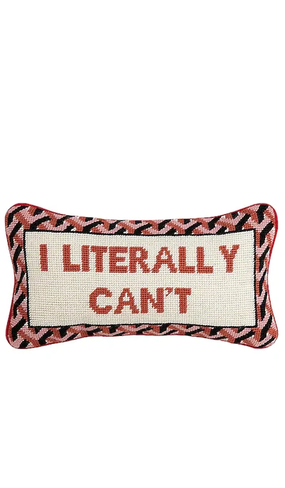 Furbish Studio I Literally Can't Needlepoint Pillow – N/a In Brick