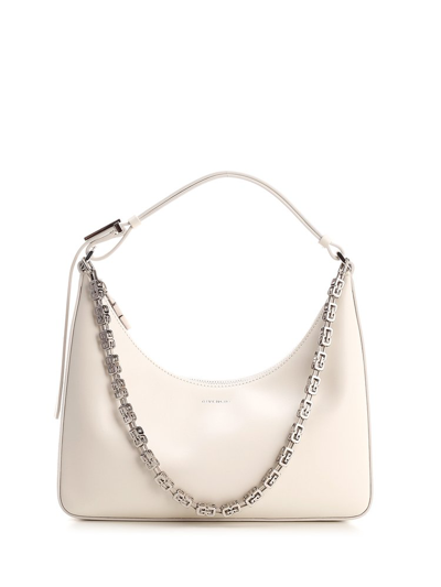 Givenchy Moon Cut Out Small Leather Shoulder Bag In White