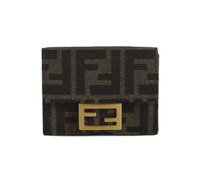 Fendi Ff Motif Tri In Brown