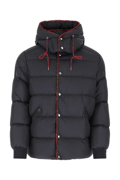Moncler Hooded Padded Jacket In Navy