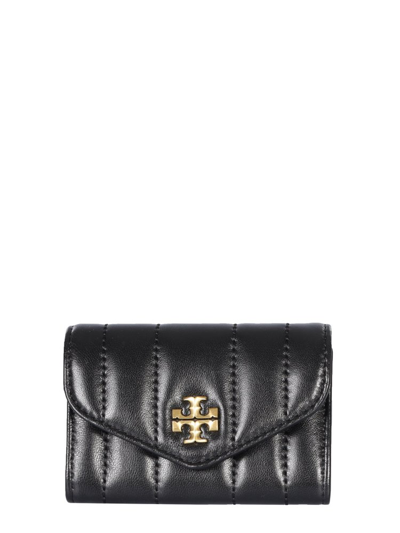 Tory Burch Kira Quilted Flap Card Case In Black