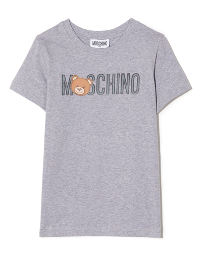 Moschino Teddy Bear Maxi Print T-shirt In Grau